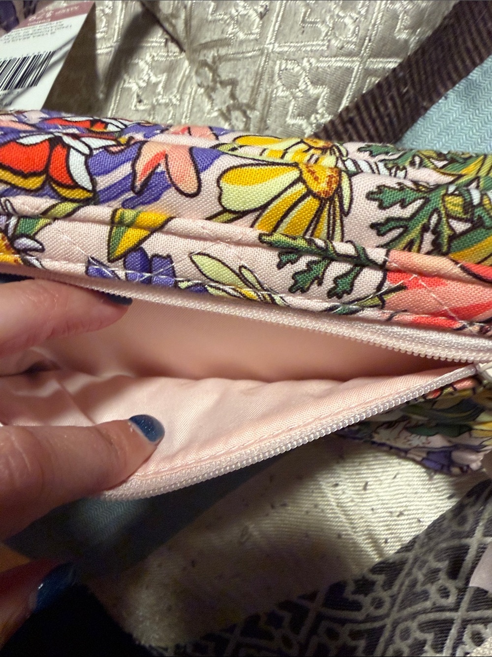 Vera Bradley Floral Quilted Wristlet Phone Pouch - Pink Multicolor - Picture 4 of 11